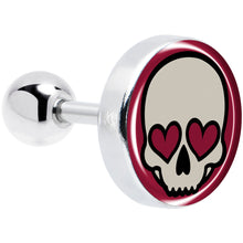 Load image into Gallery viewer, 16G Valentine Heart Skull Tragus Cartilage Earring