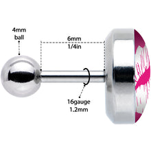 Load image into Gallery viewer, 16G 1/4 Red Hot Lips Cartilage Tragus Earring by Onyx O