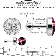 Load image into Gallery viewer, 16G 1/4 Karmic Boomerang Tragus Cartilage Earring by Onyx O