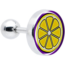 Load image into Gallery viewer, 16G 1/4 Yellow Slice of Lemon Tragus Cartilage Earring by Onyx O