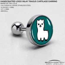 Load image into Gallery viewer, 16G 1/4 White Llama Cartilage Tragus Earring by Onyx O