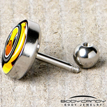 Load image into Gallery viewer, 16G 1/4 Magnified Yellow Duck Cartilage Tragus Earring by Onyx O