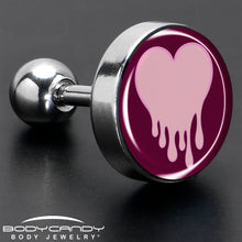 Load image into Gallery viewer, 16G 1/4 Pinkish Melting Heart Tragus Cartilage Earring by Onyx O