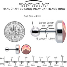 Load image into Gallery viewer, 16G 1/4 Mountain Sunrise Tragus Cartilage Earring by Onyx O