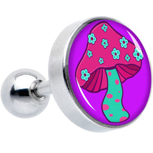 Load image into Gallery viewer, 16G 1/4 Funky Floral Mushroom Cartilage Tragus Earring by Onyx O
