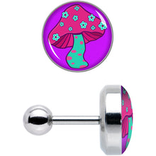 Load image into Gallery viewer, 16G 1/4 Funky Floral Mushroom Cartilage Tragus Earring by Onyx O