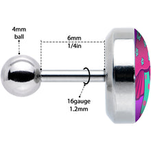 Load image into Gallery viewer, 16G 1/4 Funky Floral Mushroom Cartilage Tragus Earring by Onyx O