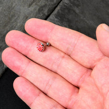 Load image into Gallery viewer, 16G 1/4 Holiday Peppermint Candy Tragus Cartilage Earring