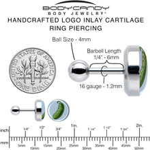 Load image into Gallery viewer, Green Pickle Tragus Cartilage Earring by Onyx O