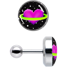 Load image into Gallery viewer, 16G 1/4 Heart Planet Cartilage Tragus Earring by Onyx O
