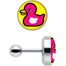 Load image into Gallery viewer, 16G 1/4 Pink Ducky Cartilage Tragus Earring by Onyx O