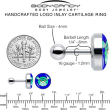 Load image into Gallery viewer, 16G 1/4 Pufferfish Cartilage Tragus Earring by Onyx O