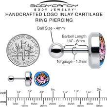 Load image into Gallery viewer, 16G 1/4 Swimming Pufferfish Tragus Cartilage Earring by Onyx O