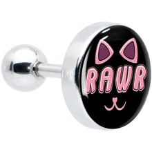 Load image into Gallery viewer, 16G 1/4 RAWR Kittly Cat Tragus Cartilage Earring by Onyx O
