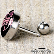 Load image into Gallery viewer, 16G 1/4 RAWR Kittly Cat Tragus Cartilage Earring by Onyx O