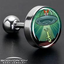 Load image into Gallery viewer, 16G 1/4 Reverse Alien UFO Abduction Tragus Cartilage Earring by Onyx O
