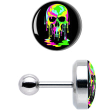 Load image into Gallery viewer, 16G 1/4 Ultra Bright Melting Skull Tragus Cartilage Earring by Onyx O