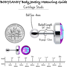 Load image into Gallery viewer, 16G 1/4 Purple Nautical Sand Dollar Cartilage Tragus Earring by Onyx O