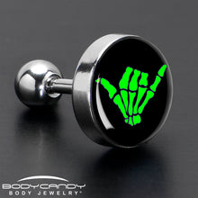 Load image into Gallery viewer, 16G 1/4 Shaka Hand Cartilage Tragus Earring by Onyx O