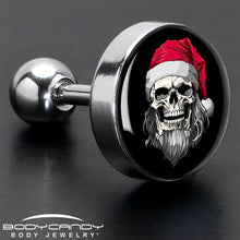 Load image into Gallery viewer, 16G 1/4 Holiday Skeleton Santa Claus Tragus Cartilage Earring by Onyx O
