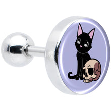 Load image into Gallery viewer, 16G 1/4 Skull Cat Tragus Cartilage Earring by Onyx O