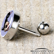 Load image into Gallery viewer, 16G 1/4 Skull Cat Tragus Cartilage Earring by Onyx O