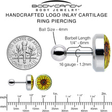 Load image into Gallery viewer, Blossom Creation Yellow Sunflower Tragus Cartilage Earring by Onyx O