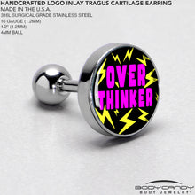 Load image into Gallery viewer, 16G 1/4 Over Thinker Impact Tragus Cartilage Earring by Onyx O