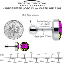 Load image into Gallery viewer, 16G 1/4 Over Thinker Impact Tragus Cartilage Earring by Onyx O