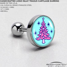 Load image into Gallery viewer, 16G 1/4 Pastel Christmas Tree Tragus Cartilage Earring by Onyx O