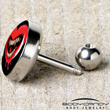 Load image into Gallery viewer, 16G Valentine Heart Vampire Tragus Cartilage Earring