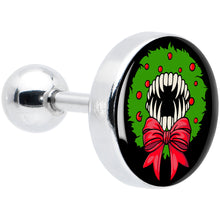 Load image into Gallery viewer, 16G 1/4 Holiday Vampire Wreath Tragus Cartilage Earring by Onyx O