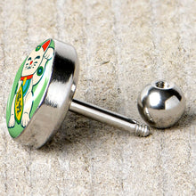 Load image into Gallery viewer, 16G 1/4 Waving Cat Cartilage Tragus Earring by Onyx O