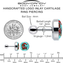 Load image into Gallery viewer, Christmas Holiday Weiner Dog Tragus Cartilage Earring by Onyx O