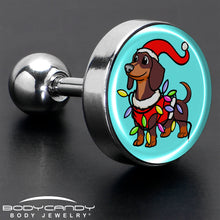 Load image into Gallery viewer, Christmas Holiday Weiner Dog Tragus Cartilage Earring by Onyx O