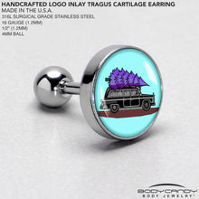 Load image into Gallery viewer, 16G 1/4 Holiday Christmas Hearse Tragus Cartilage Earring by Onyx O