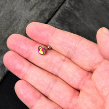 Load image into Gallery viewer, 16G 1/4 Yellow Ducky Cartilage Tragus Earring by Onyx O