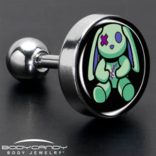 Load image into Gallery viewer, 16G 1/4 Zombie Bunny Tragus Cartilage Earring by Onyx O