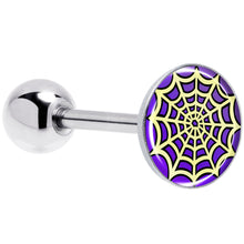 Load image into Gallery viewer, Two Tone Spider Web Barbell Tongue Ring by Onyx O