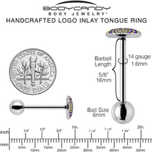 Load image into Gallery viewer, Two Tone Spider Web Barbell Tongue Ring by Onyx O
