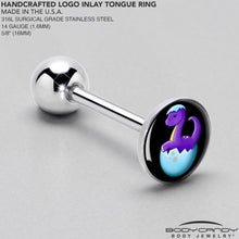 Load image into Gallery viewer, Baby Dinosaur Barbell Tongue Ring by Onyx O