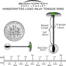 Load image into Gallery viewer, Logo Baked Stoner Barbell Tongue Ring by Onyx O