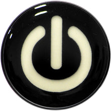 Load image into Gallery viewer, Power Button Glow in the Dark Black Anodized Barbell Tongue Ring