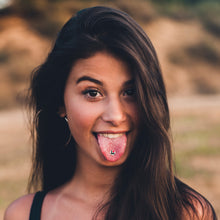 Load image into Gallery viewer, Black Glow in the Dark I Love Me Barbell Tongue Ring by Onyx O