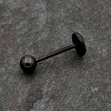 Load image into Gallery viewer, Glow in the Dark Black Anodized Radioactive Barbell Tongue Ring by Onyx O