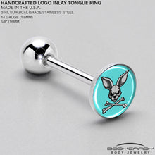 Load image into Gallery viewer, Bunny and Crossbones Barbell Tongue Ring by Onyx O