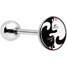 Load image into Gallery viewer, Cute Kitty Cat Yin Yang Barbell Tongue Ring by Onyx O