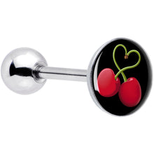 Load image into Gallery viewer, Cherry Heart Barbell Tongue Ring by Onyx O