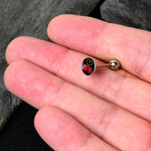 Load image into Gallery viewer, Cherry Heart Barbell Tongue Ring by Onyx O