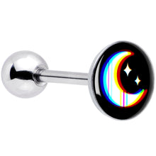 Load image into Gallery viewer, Chromatic Moon Barbell Tongue Ring by Onyx O